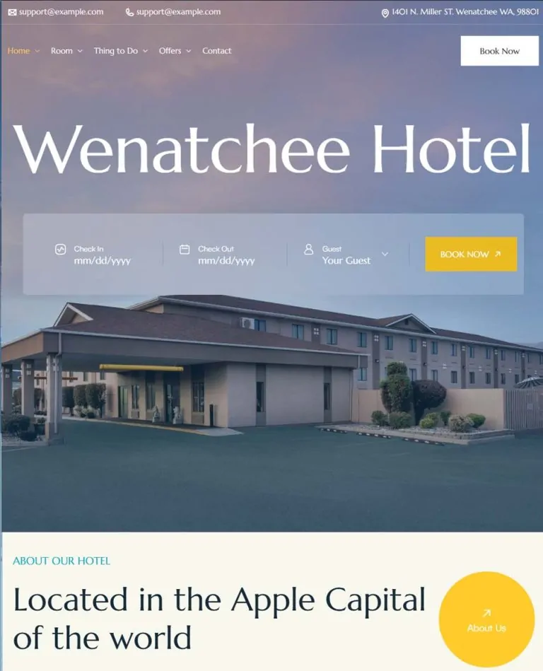 Hotel Website Mockup 1