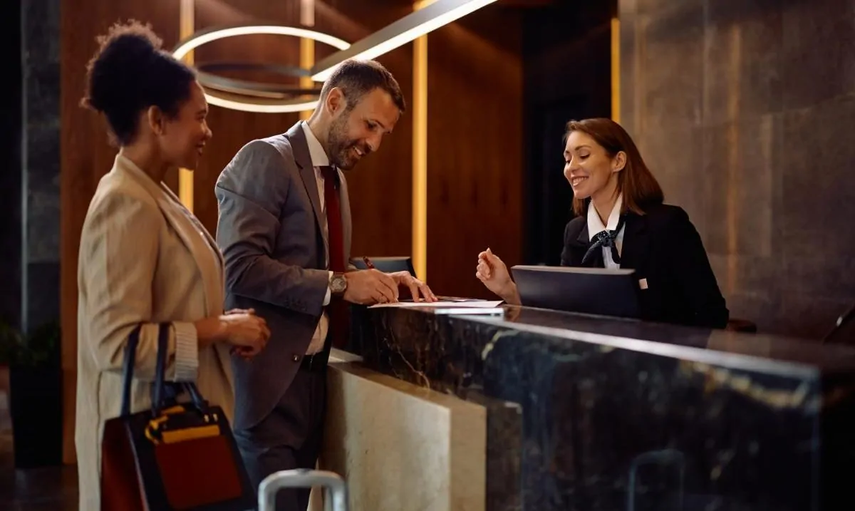 Busy Hotel Front Desk